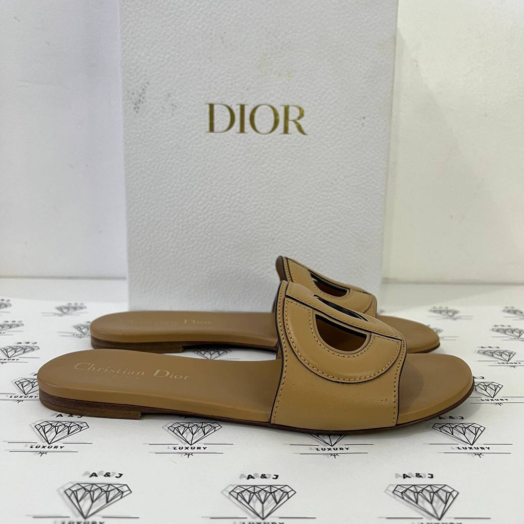 [PRE LOVED] Christian Dior D-Club Slides in Caramel Size 35.5EU