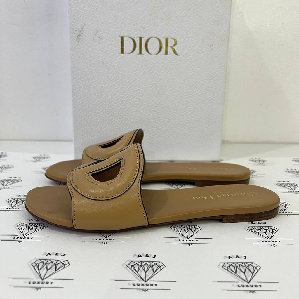 [PRE LOVED] Christian Dior D-Club Slides in Caramel Size 35.5EU