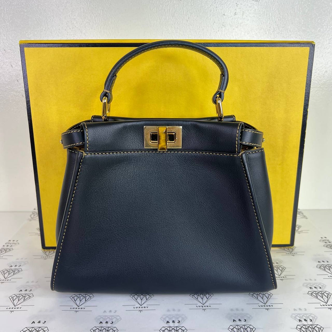 [PRE LOVED] Fendi Mini Peekaboo in Black Calfskin Leather GHW