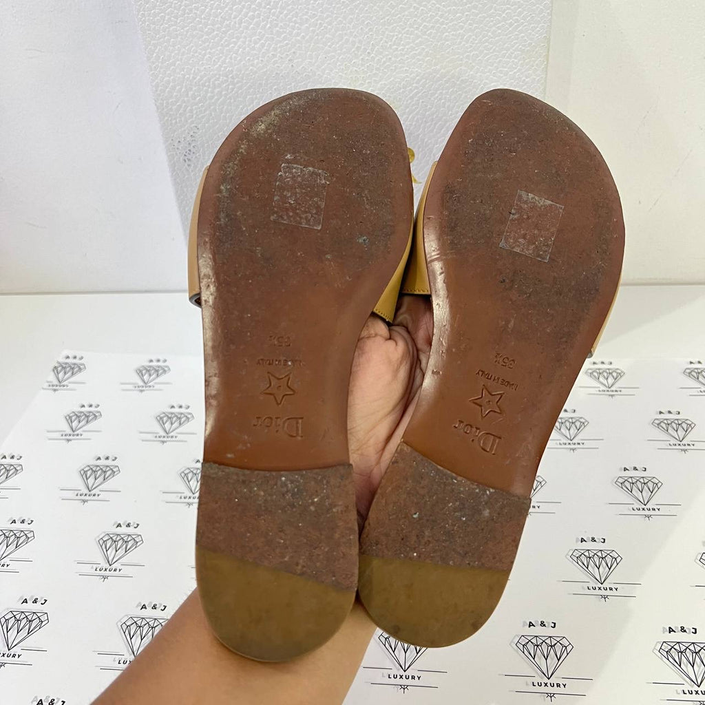 [PRE LOVED] Christian Dior D-Club Slides in Caramel Size 35.5EU