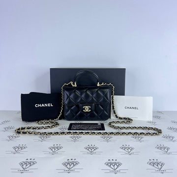 [PRE LOVED] Chanel Mini Top Handle Flap in Black Lambskin GHW (Series 31)