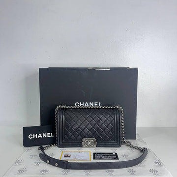 [PRE LOVED] Chanel Old Medium Leboy in Black Caviar RHW (Series 23)