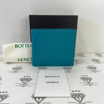 [BRAND NEW] Bottega Veneta Embossed Intrecciato Bifold Wallet in Teal