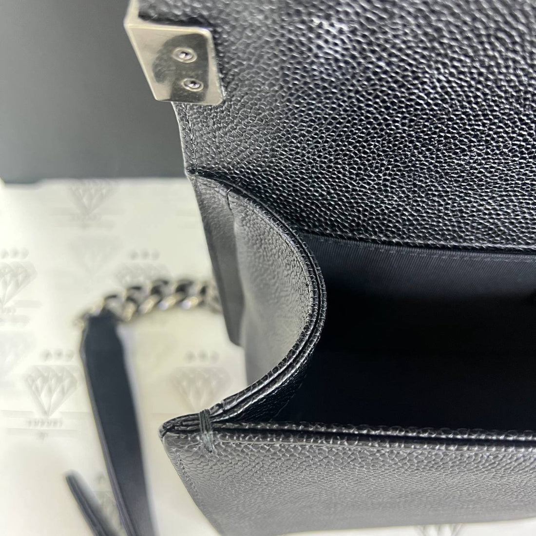 [PRE LOVED] Chanel Old Medium Leboy in Black Caviar RHW (Series 23)