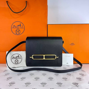 [PRE LOVED] Hermes Roulis 23 in Black Evercolor Leather GHW (Stamp Y - 2020)