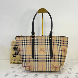 [PRE LOVED] Burberry Haymarket Check Tote Bag in Canvass