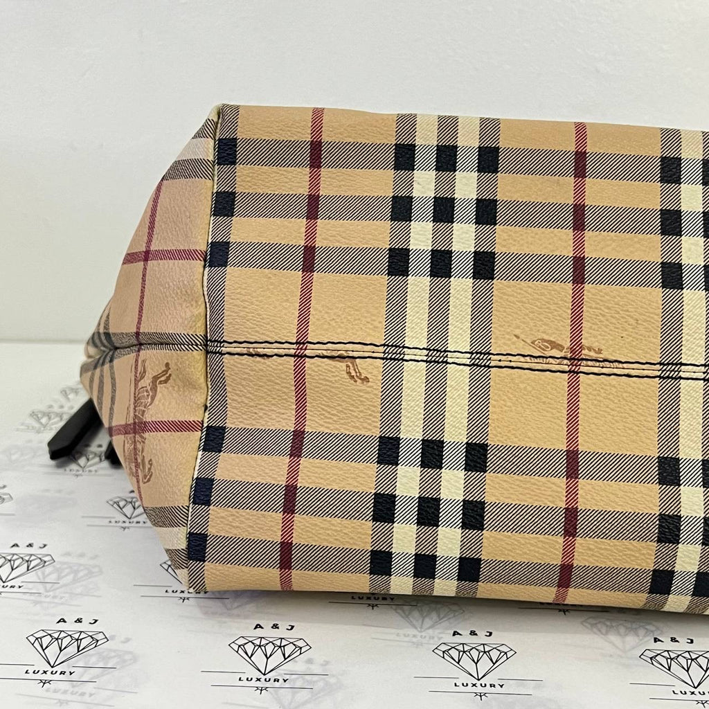 [PRE LOVED] Burberry Haymarket Check Tote Bag in Canvass