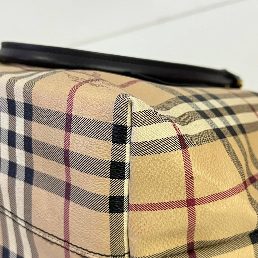 [PRE LOVED] Burberry Haymarket Check Tote Bag in Canvass