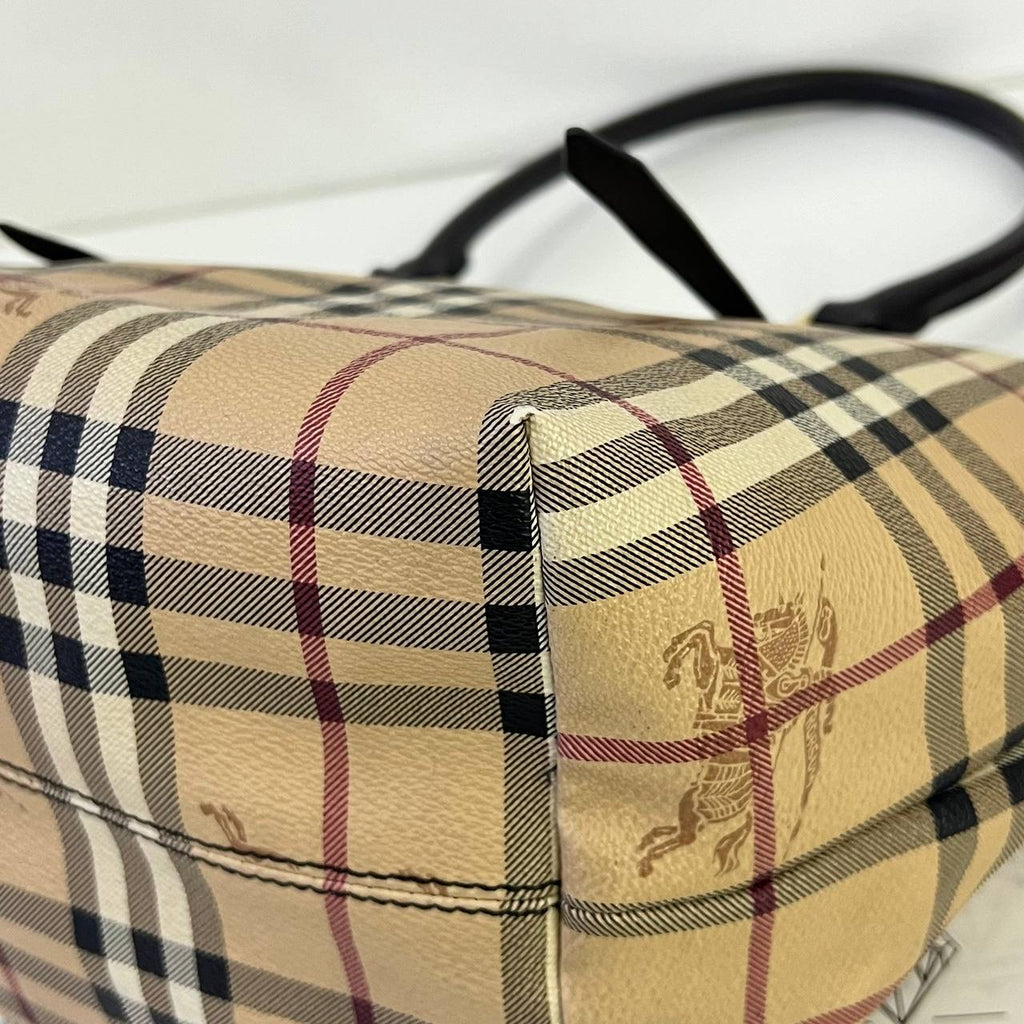 [PRE LOVED] Burberry Haymarket Check Tote Bag in Canvass