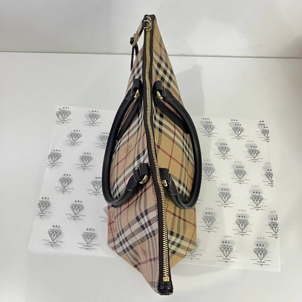 [PRE LOVED] Burberry Haymarket Check Tote Bag in Canvass