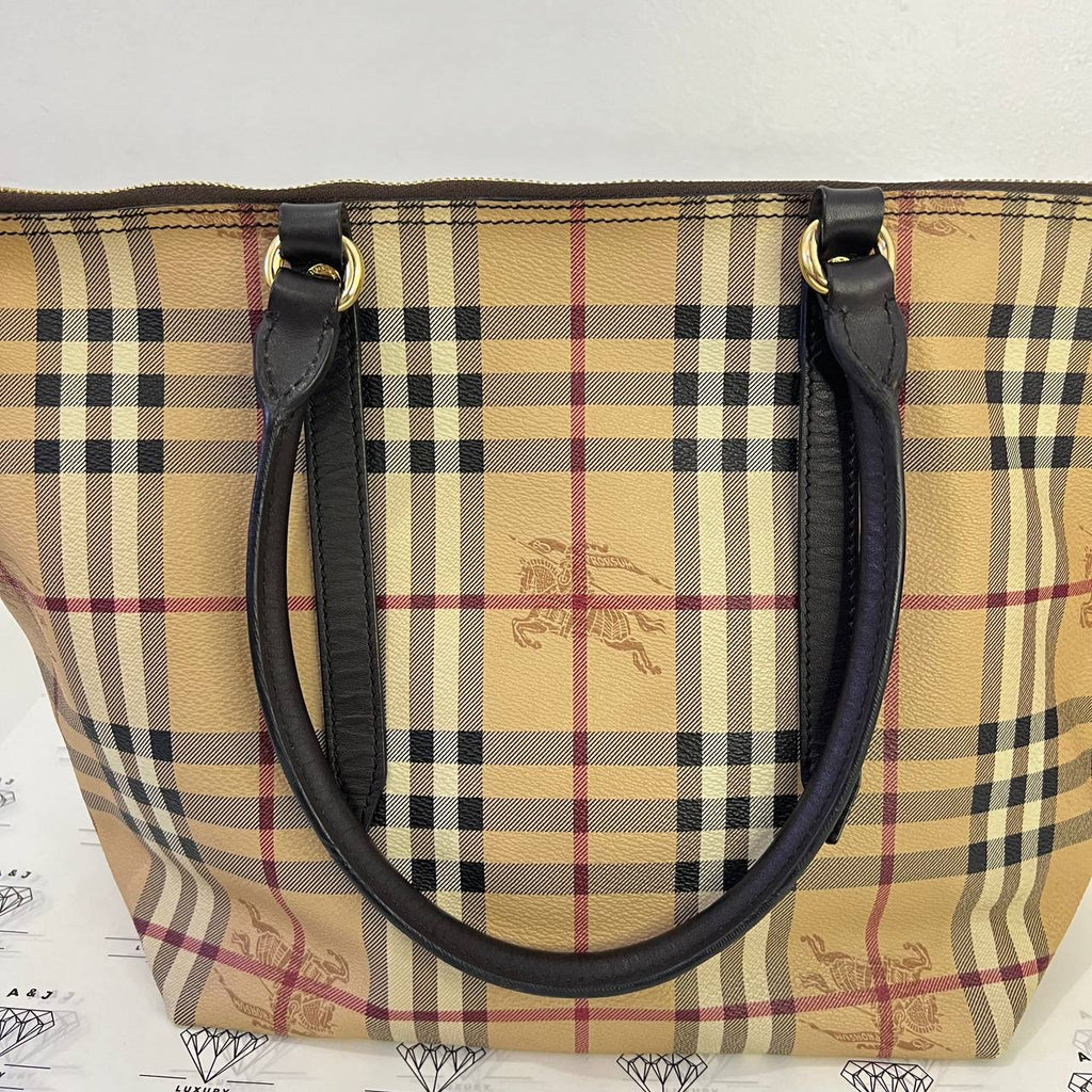 [PRE LOVED] Burberry Haymarket Check Tote Bag in Canvass