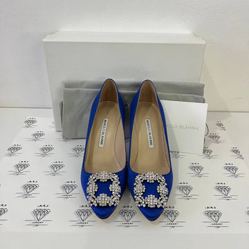 [PRE LOVED] Manolo Blahnik Hangisi 70MM in Blue Size 36EU