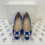 [PRE LOVED] Manolo Blahnik Hangisi 70MM in Blue Size 36EU