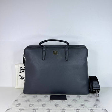 [PRE LOVED] MCM Phantom Briefcase in Dark Gray SHW