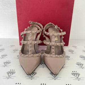 [PRE LOVED] Valentino Rockstud Caged Pumps in Poudre Size 35.5EU