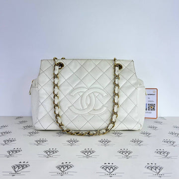 [PRE LOVED] Chanel Petite Timeless Tote (PTT) in White Caviar Leather GHW (Series 7)
