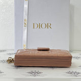 [PRE LOVED] Christian Dior Jasmine Cardholder in Rose Des Vents Patent Cannage Lambskin Leather GHW