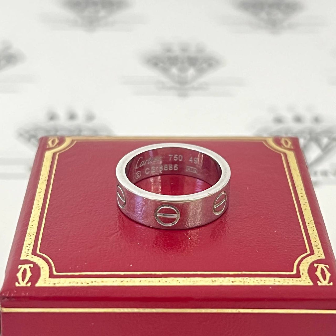 [PRE LOVED] Cartier Love Ring in White Gold Size 49