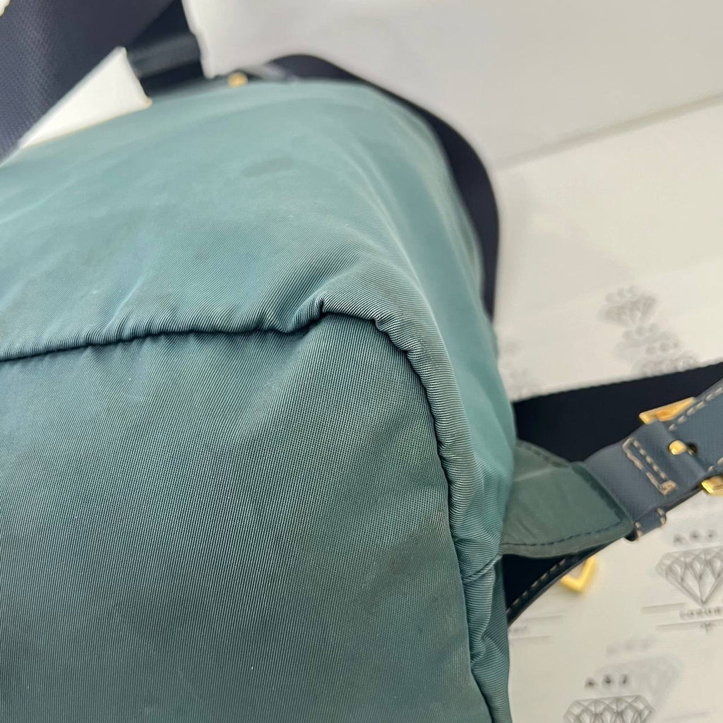 [PRE LOVED] Prada Double Pocket Backpack in Green Tessuto GHW