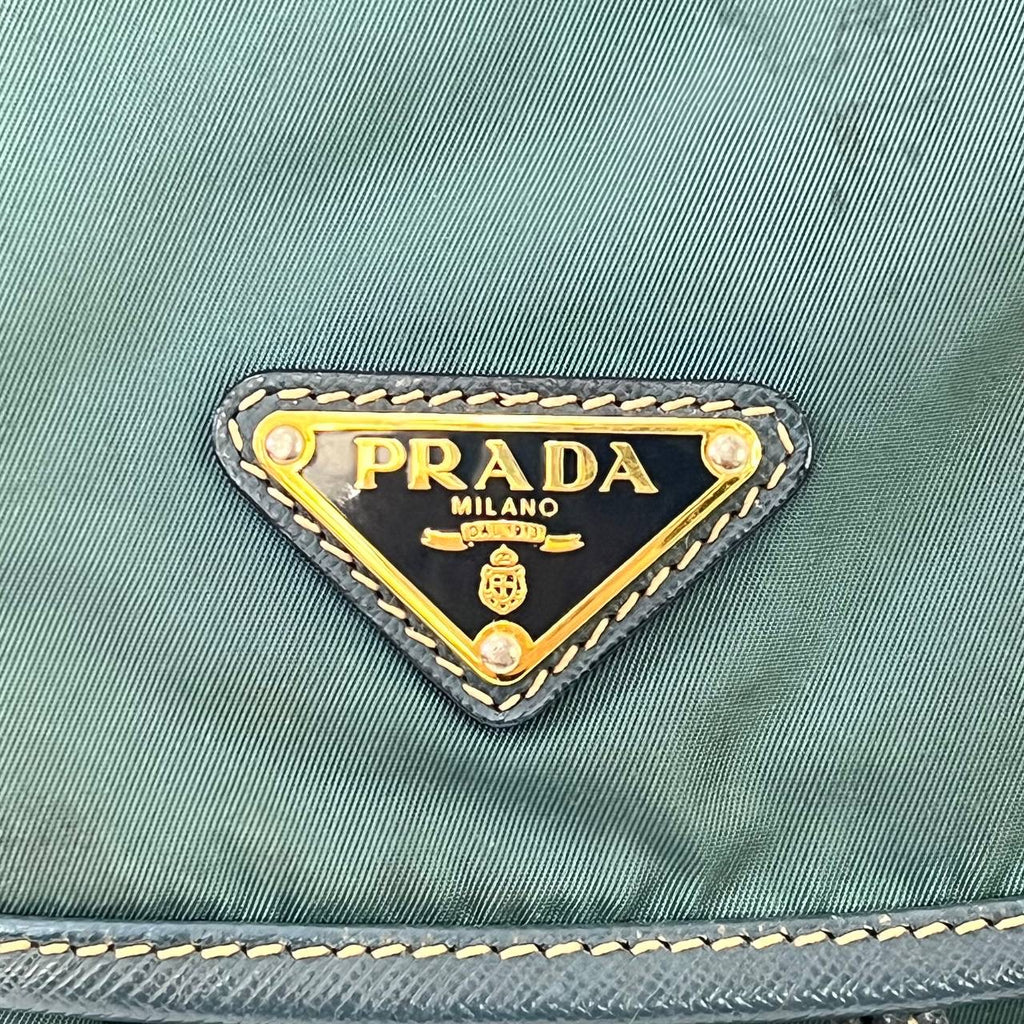 [PRE LOVED] Prada Double Pocket Backpack in Green Tessuto GHW