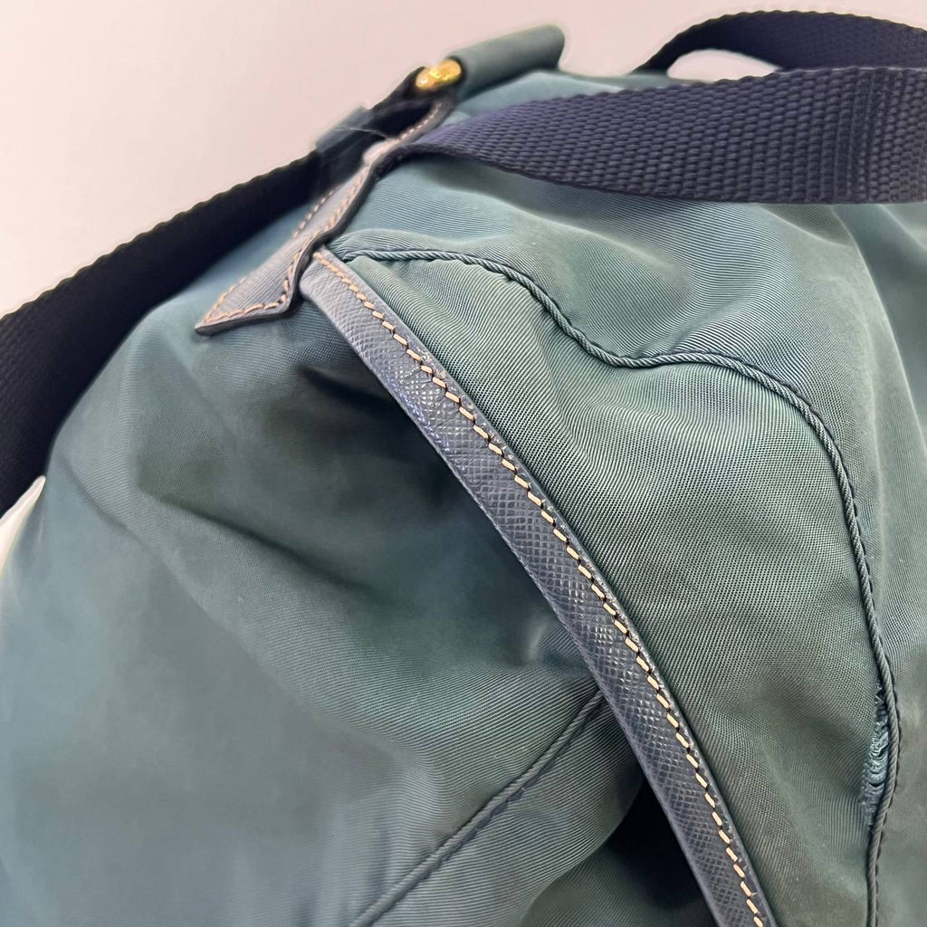 [PRE LOVED] Prada Double Pocket Backpack in Green Tessuto GHW