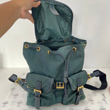 [PRE LOVED] Prada Double Pocket Backpack in Green Tessuto GHW