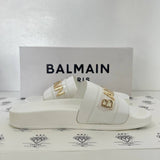 [PRE LOVED] Balmain Men's Slides in White Size 36