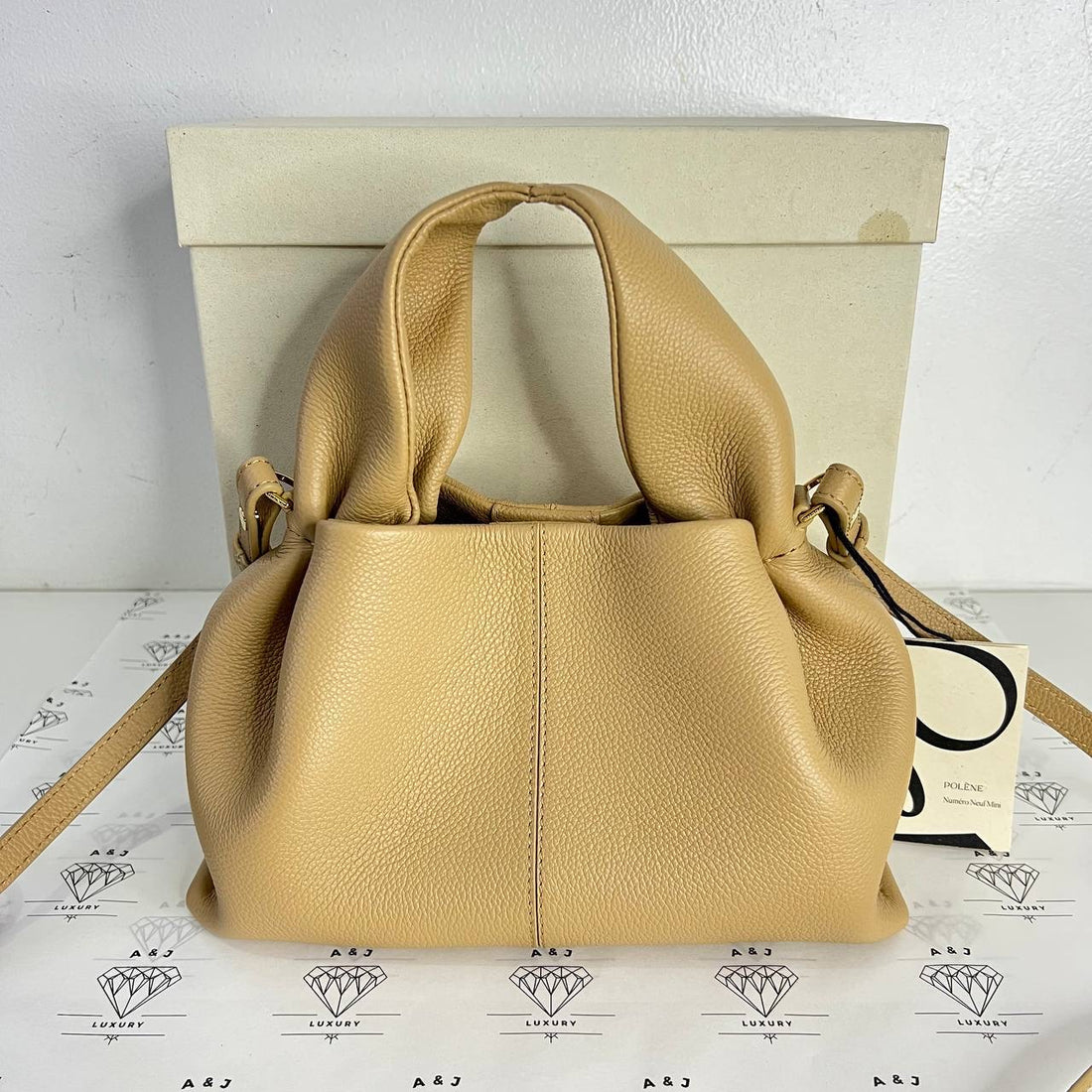 [PRE LOVED] Polene Numero Neuf Mini in Beige GHW