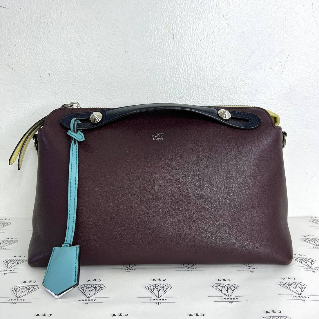 [PRE LOVED] Fendi Medium By The Way in Burgundy/Blue/Yellow SHW