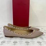 [PRE LOVED] Valentino Rockstud Ballerina Flats in Poudre Size 38.5EU