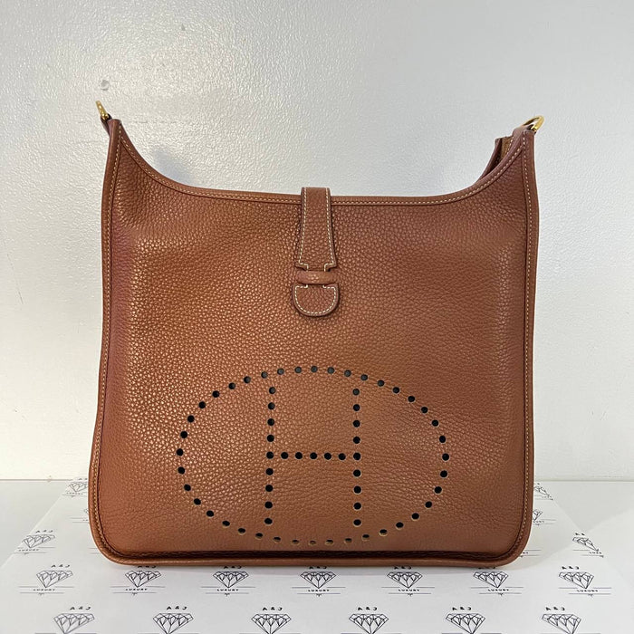 [PRE LOVED] Hermes Evelyne III 33 GM in Gold Clemence Leather GHW (Stamp D - 2019)