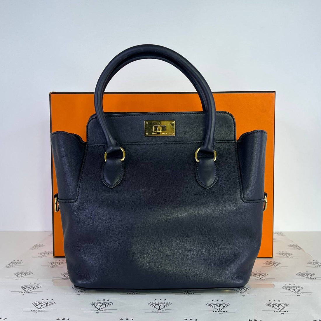[PRE LOVED] Hermes Toolbox 20 in Bleu Nuit Swift Leather GHW (Stamp T - 2015)