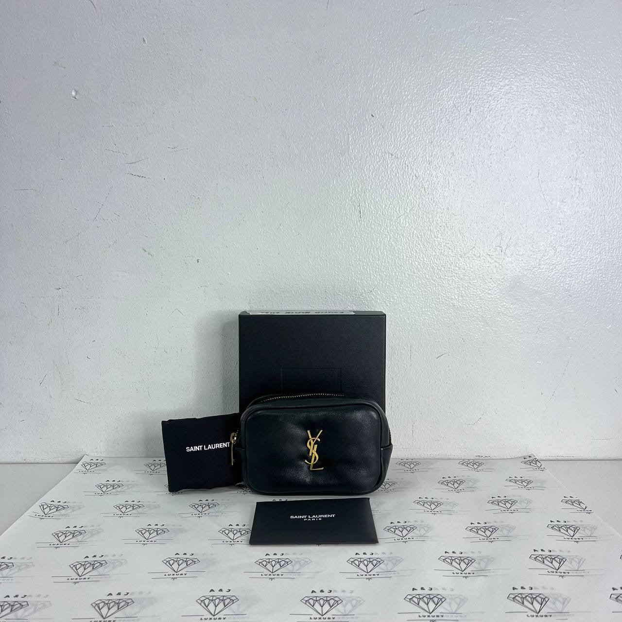 [PRE LOVED] YSL Mini Cosmetic Pouch in Black GHW