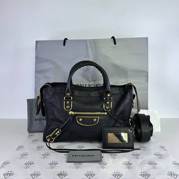 [PRE LOVED] Balenciaga Small City Metallic Edge in Black GHW