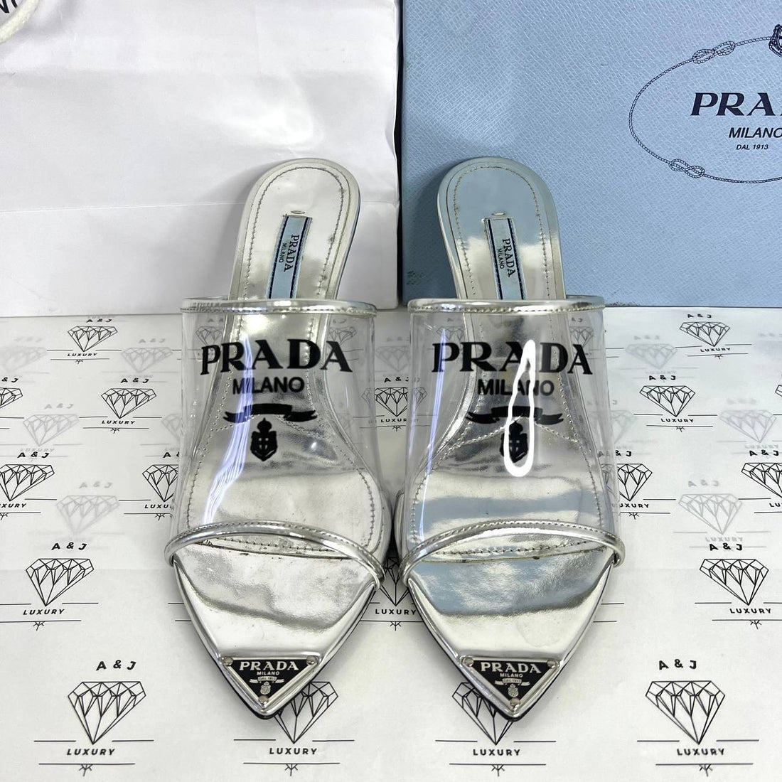 [PRE LOVED] Prada Plexiglass Heels in PVC Size 38EU