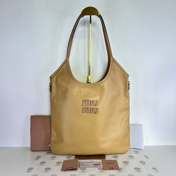 [PRE LOVED] Miu Miu Ivy Tote Bag in Noisette Calfskin Leather GHW