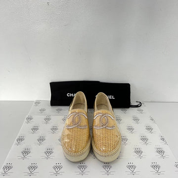 [PRE LOVED] Chanel Espadrille in Raffia/PVC Size 40EU