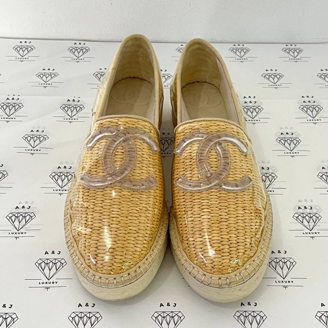 [PRE LOVED] Chanel Espadrille in Raffia/PVC Size 40EU