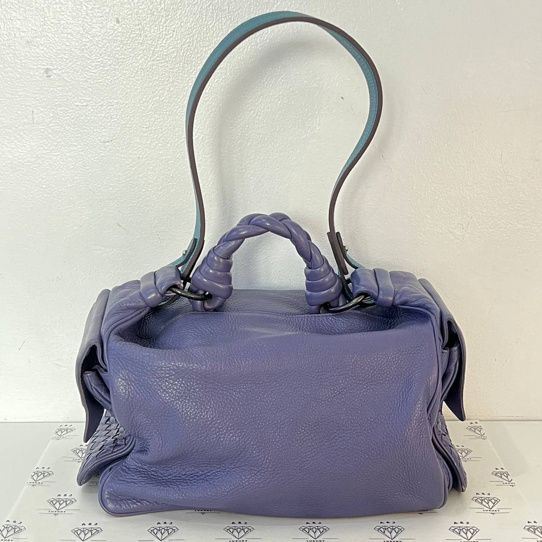 [PRE LOVED] Bottega Veneta Large Hobo Bag in Purple Intrecciato Leather