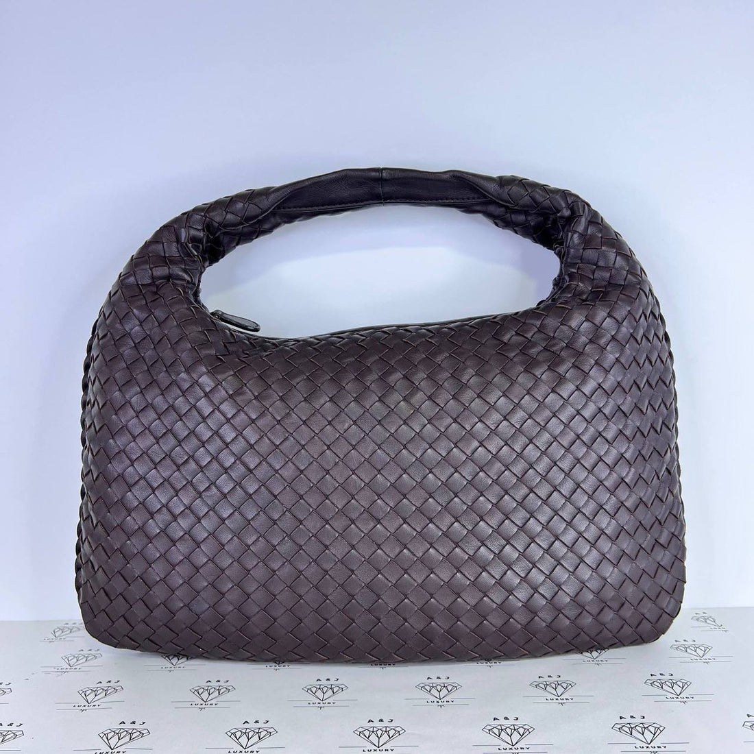 [PRE LOVED] Bottega Veneta Small Intrecciato Hobo Bag in Dark Brown SHW