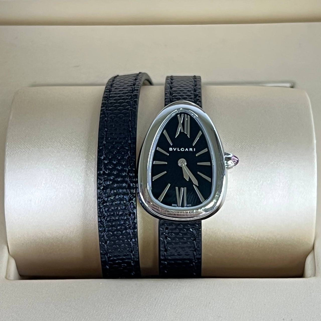 [PRE LOVED] Bulgari Serpenti Double Strap Watch Quartz in Black Ref. 102782