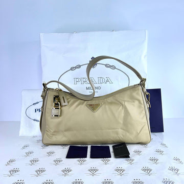 [PRE LOVED] Prada Large Aimée in Beige Nylon GHW