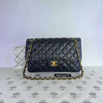 [PRE LOVED] Chanel Jumbo Classic Double Flap in Black Caviar Leather GHW (Series 15)