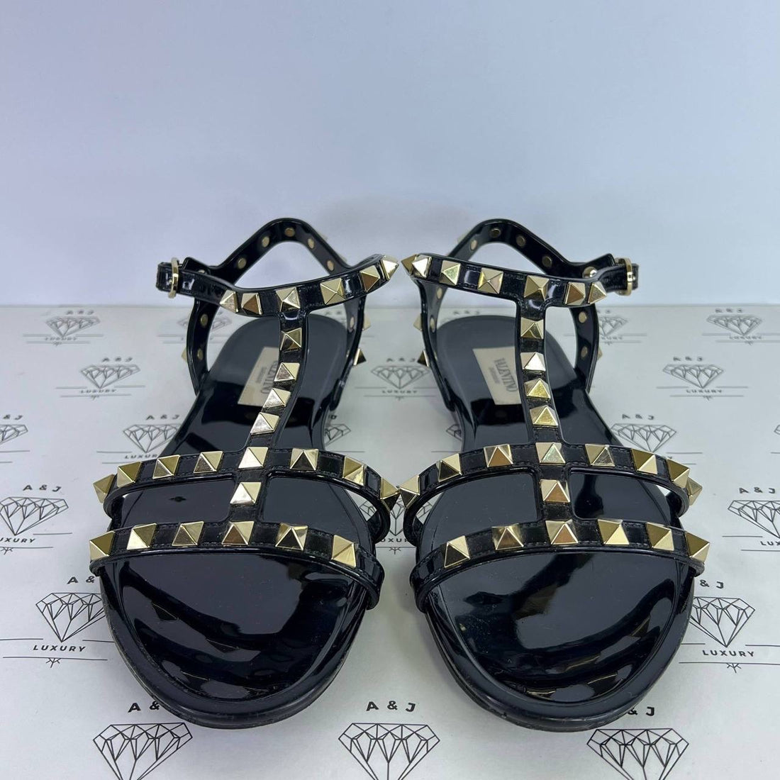 [PRE LOVED] Valentino Rockstud Rubber Flats in Black Size 36EU