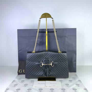[PRE LOVED] Gucci Guccissima Medium Emily Shoulder in Black GHW