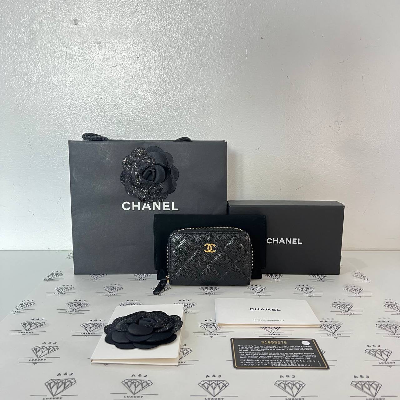 [PRE LOVED] Chanel Zippy Cardholder in Black Caviar GHW (Series 31)