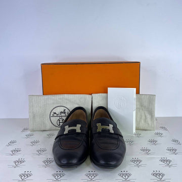 [PRE LOVED] Hermes Paris Loafers in Black Size 36EU