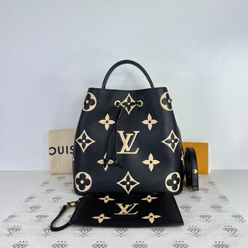 [PRE LOVED] Louis Vuitton Neo Noe MM in Black/Creme Bicolor Empreinte Leather (microchipped)