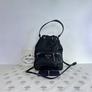 [PRE LOVED] Prada 1BH038 Bucket Bag in Black Tessuto GHW