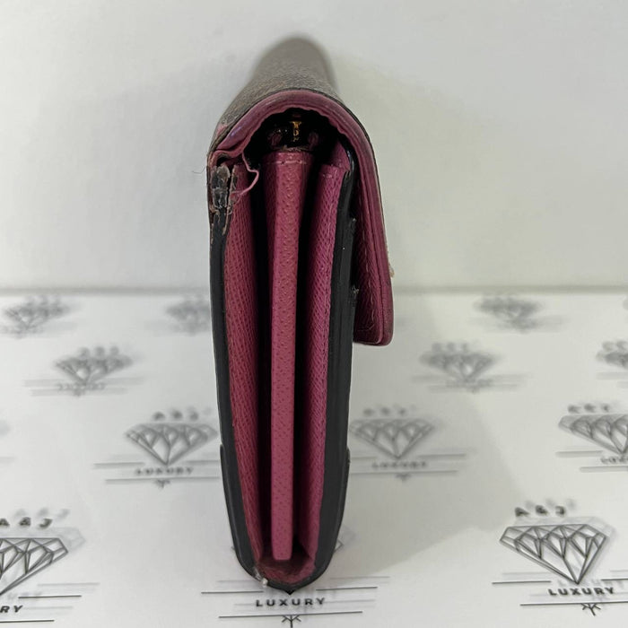 [PRE LOVED] Louis Vuitton Retiro Long Wallet in Monogram Fuchsia interior GHW